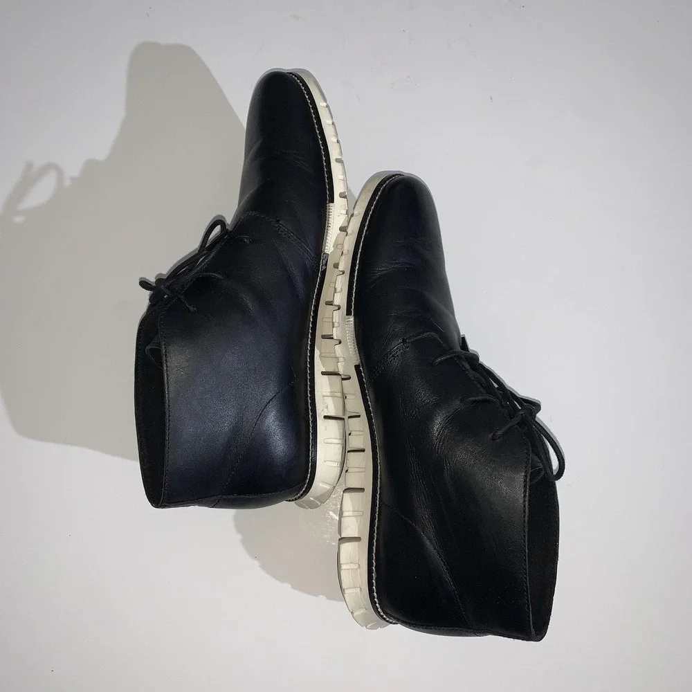 Cole Haan ZEROGRAND Chukka Boots Mens Size 13 Black Leather Grand.OS C35733